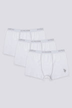 U.S. Polo Assn. Erkek Çocuk Pigment Baskılı Kışlık Regular Fit Beyaz Boxer US1383-C-V1