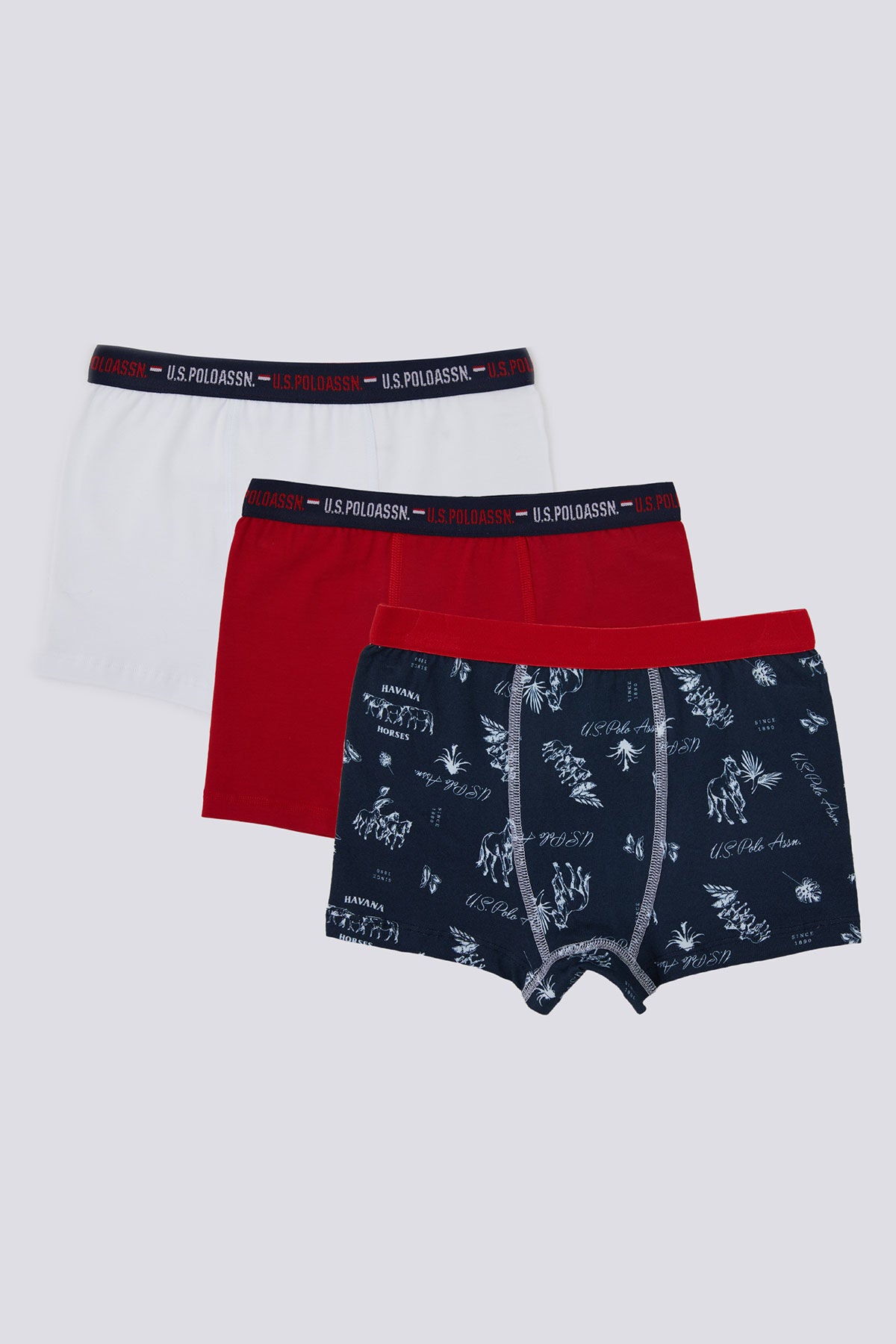 U.S. Polo Assn. Erkek Çocuk Pigment Baskılı Kışlık Regular Fit Lacivert Boxer US1372-C-V1 Ürün ana görseli