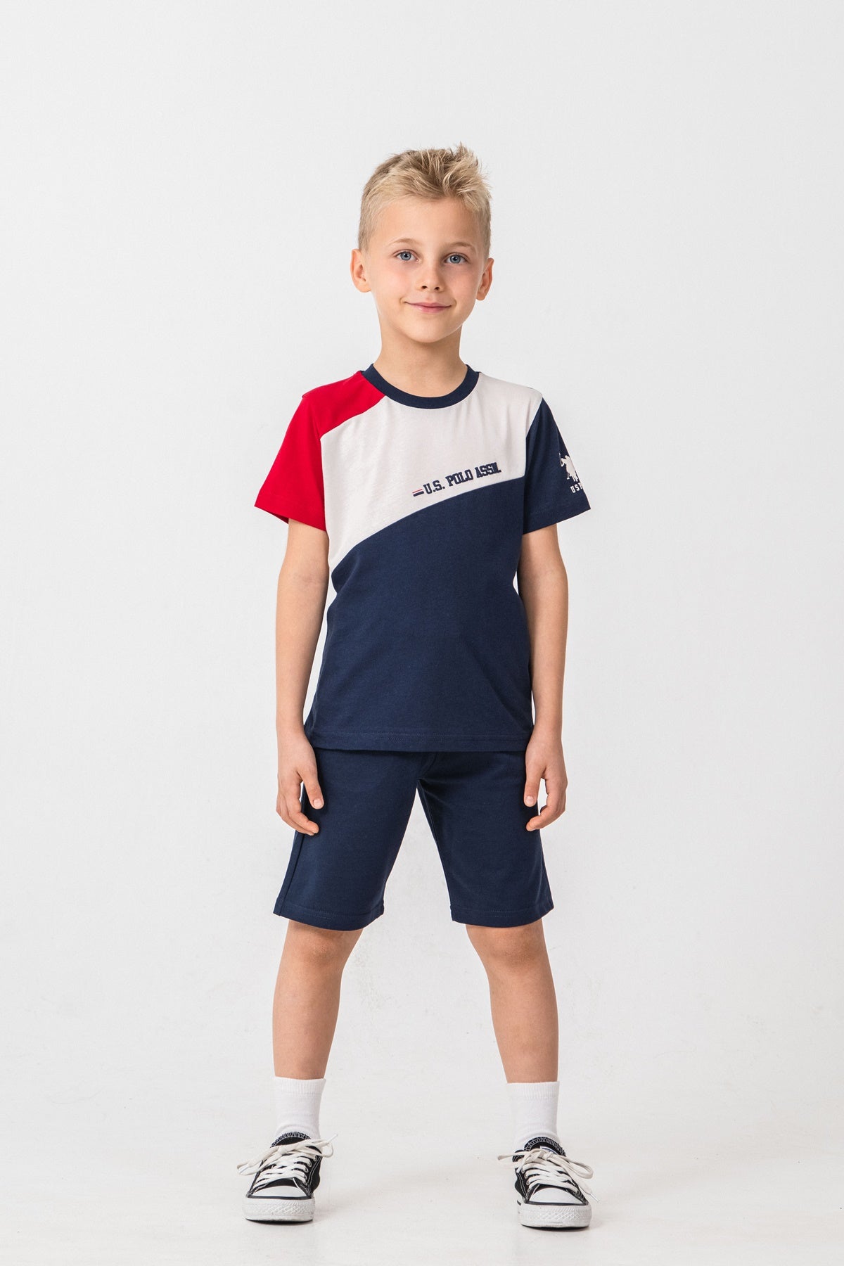 U.S. Polo Assn. Erkek Çocuk Bisiklet Yaka Yazlık Lacivert Bermuda Takım US2407-C-V1 Ürün ana görseli