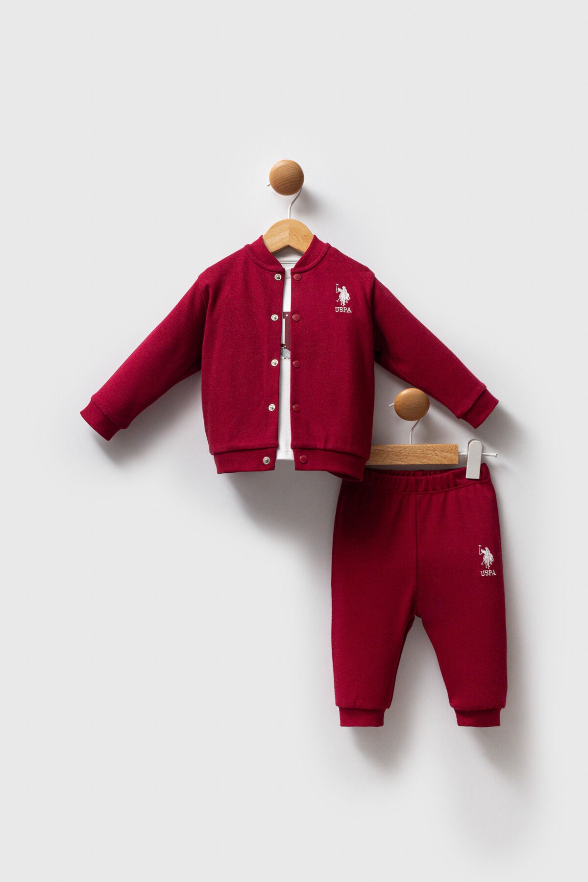 U.S. Polo Assn. Erkek Bebek Kışlık Regular Fit Bordo Bebek Takımı USB2533-C-V1 Ürün ana görseli