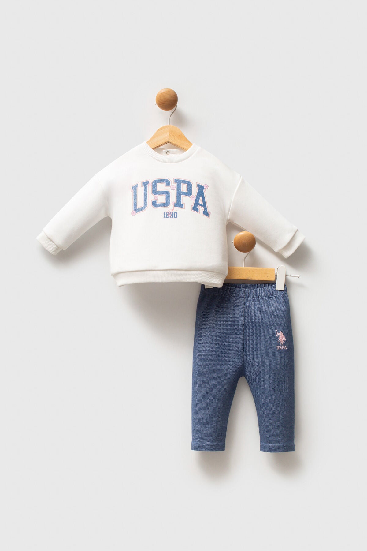 U.S. Polo Assn. Kız Bebek Kışlık Regular Fit Beyaz Bebek Takımı USB2774-C-V1 Ürün ana görseli
