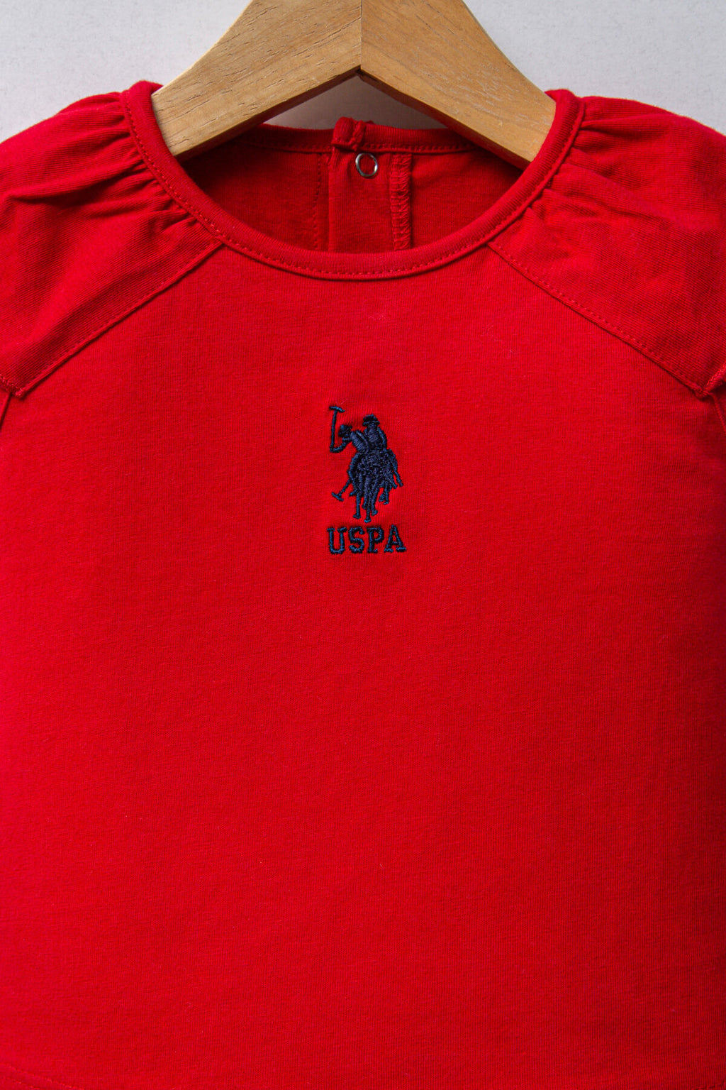 U.S. Polo Assn. Kız Bebek Kırmızı Regular Fit Bisiklet Yaka Denim Takım USB2462-C-V1
