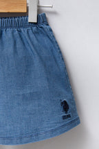 U.S. Polo Assn. Kız Bebek Kırmızı Regular Fit Bisiklet Yaka Denim Takım USB2462-C-V1