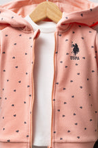 U.S. Polo Assn. Kız Bebek Kışlık Regular Fit Turuncu Bebek Takımı USB2766-C-V1