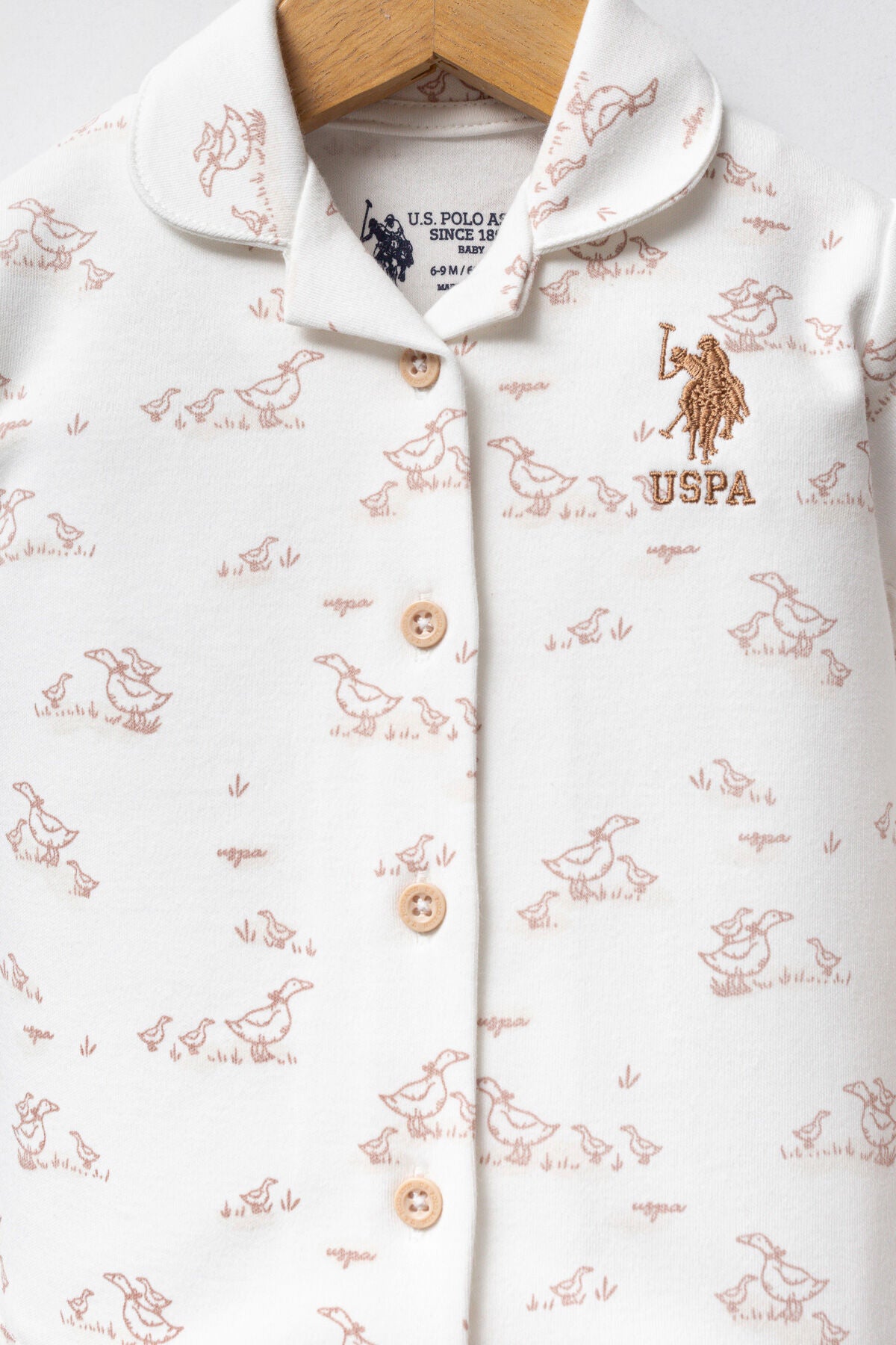U.S. Polo Assn. Kız Bebek Kışlık Regular Fit Beyaz Bebek Takımı USB2708-C-V1