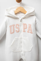 U.S. Polo Assn. Kız Bebek Kışlık Regular Fit Beyaz Tulum USB2745-C-V2