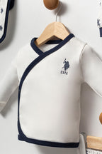 U.S. Polo Assn. Erkek Bebek Bisiklet Yaka Pigment Baskýlý Kýþlýk Regular Fit Beyaz Hastane Çýkýþý USB2641-C-V1