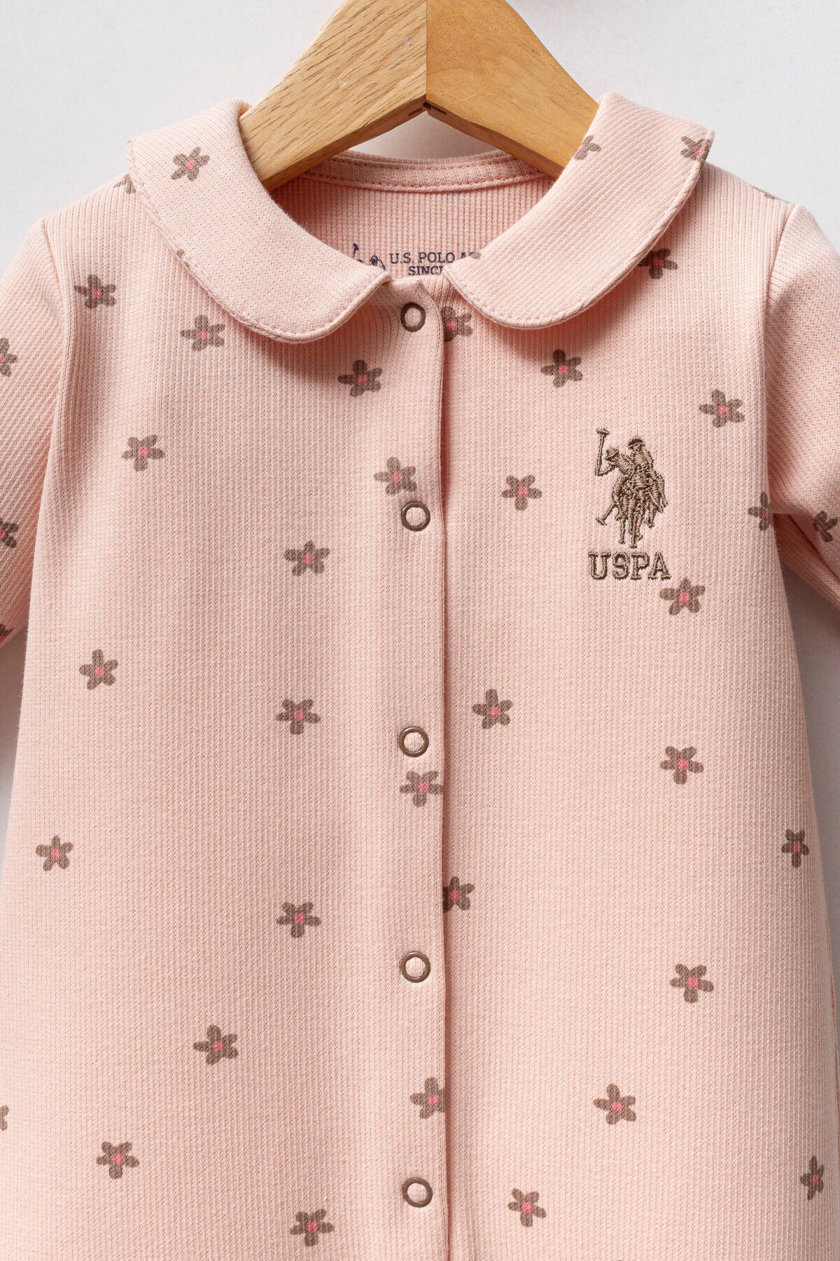U.S. Polo Assn. Kýz Bebek Kýþlýk Regular Fit Pembe Tulum USB2761-C-V1